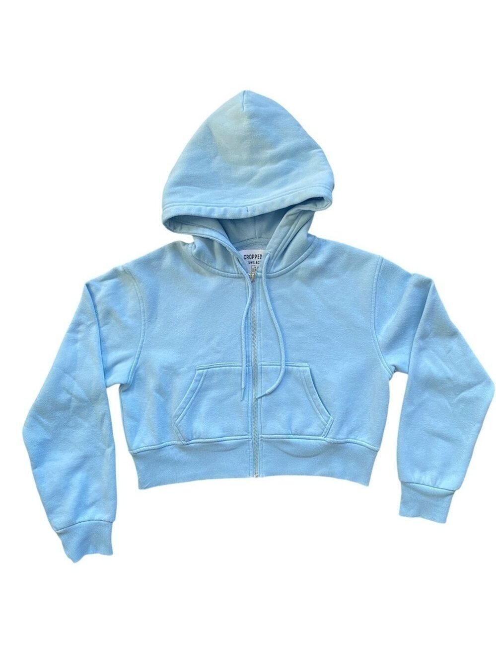 SWS Active Light Blue Cropped Zip Hoodie Small